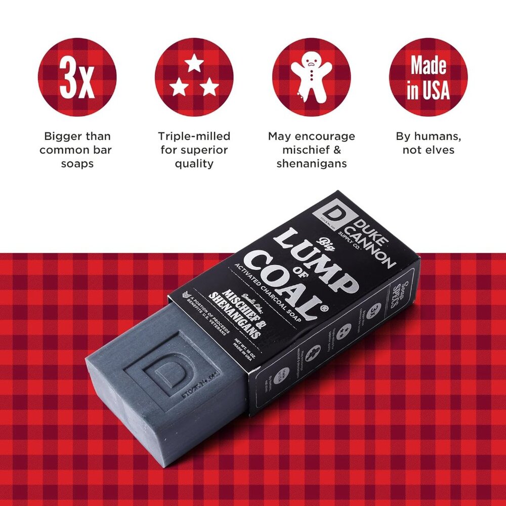 Duke Cannon Big Ass Lump Of‎ Coal Big Brick of Soap for Men 10 oz  Made In USA